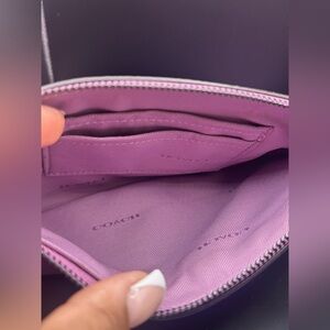 Coach Purple Leather Clutch with Wristlet- minor pen mark on the front
